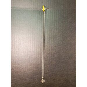 .925 Sterling Silver 24 inch necklace with metal beaded cross pendant with heart